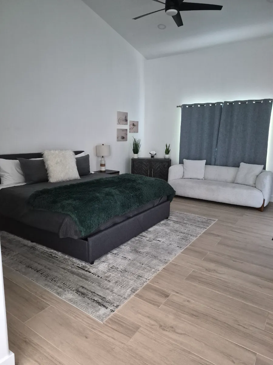 Bedroom floors swept, mopped and streak-free, cleaned by Tidy Up Solutions Cleaning Services in the Phoenix area